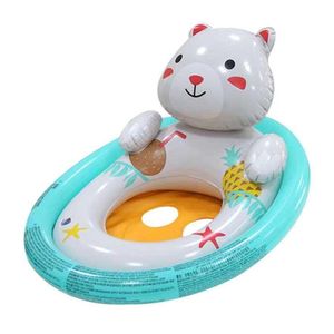 Boia Infantil Bestway de 1 a 3 Anos Formato de Urso Branco e Azul