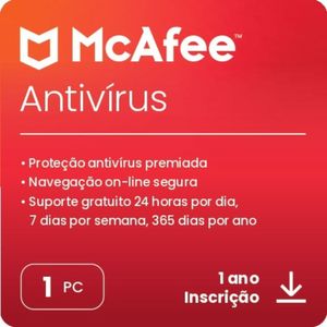 Gift Card Digital McAfee Anti-Vírus 1 PC R$29,90