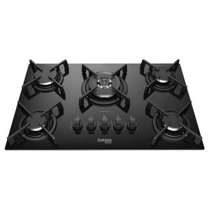Outlet - Cooktop Itatiaia 5 Bocas Vitrum Tripla Chama Preto Bivolt