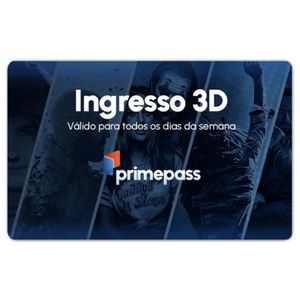 Gift Card Digital PrimePass Cinema 1 Ingresso 3D R$27,90