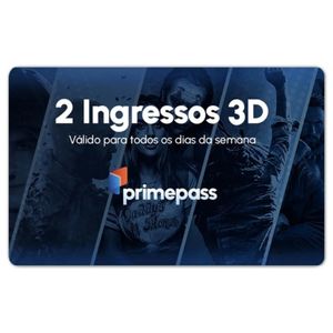 Gift Card Digital PrimePass Cinema 2 Ingressos 3D R$44,90